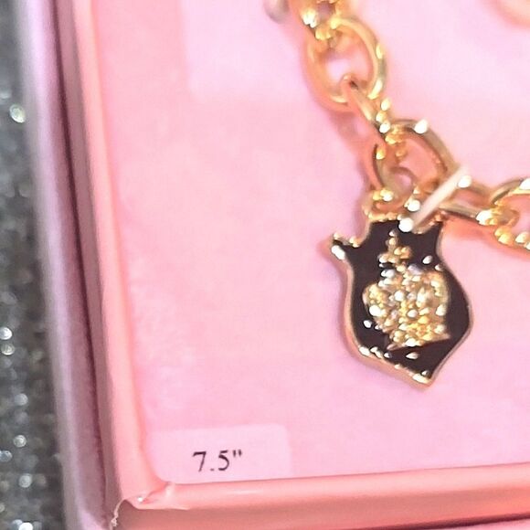 Juicy Couture Bumblebee & Logo Pendant Charm Link Bracelet & Earring Set - Picture 4 of 5